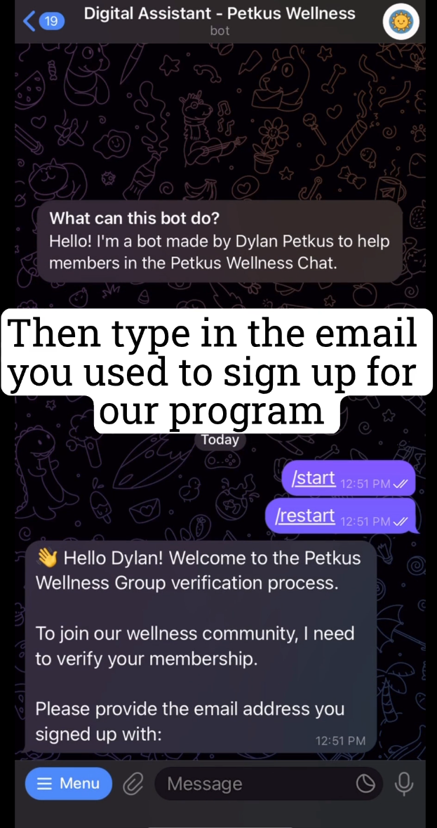 Petkus Wellness Bot Screenshot